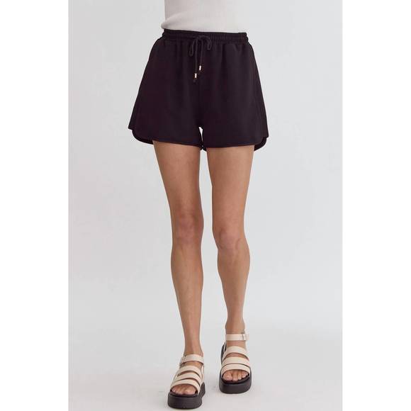 NEW ENTRO putting sugar on me ribbed shorts in black - Picture 2 of 7